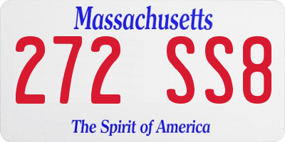 MA license plate 272SS8