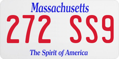 MA license plate 272SS9