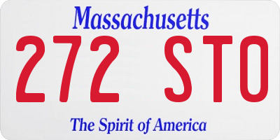 MA license plate 272ST0