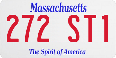 MA license plate 272ST1