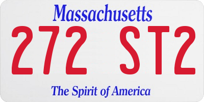 MA license plate 272ST2