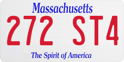 MA license plate 272ST4