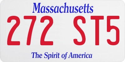 MA license plate 272ST5