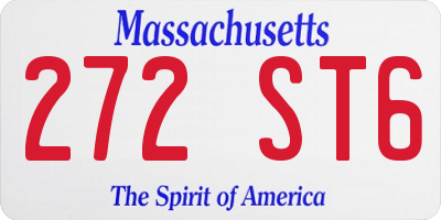 MA license plate 272ST6