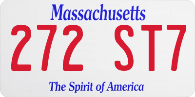 MA license plate 272ST7