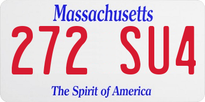 MA license plate 272SU4