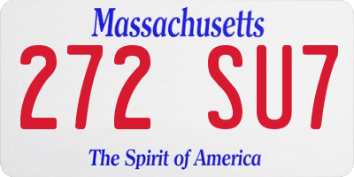 MA license plate 272SU7