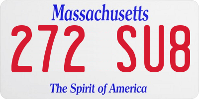 MA license plate 272SU8