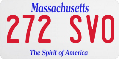 MA license plate 272SV0