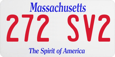 MA license plate 272SV2