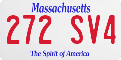 MA license plate 272SV4