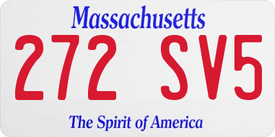 MA license plate 272SV5