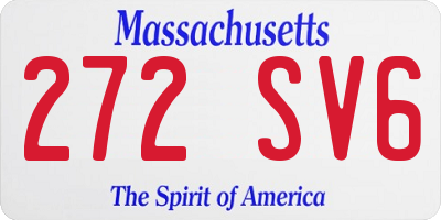 MA license plate 272SV6