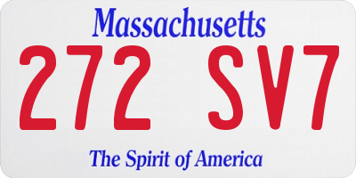MA license plate 272SV7