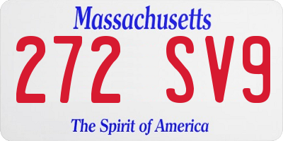 MA license plate 272SV9