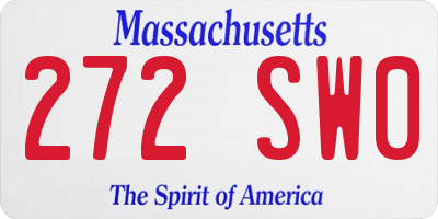 MA license plate 272SW0
