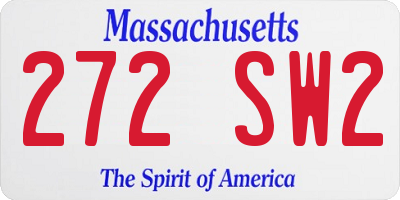 MA license plate 272SW2