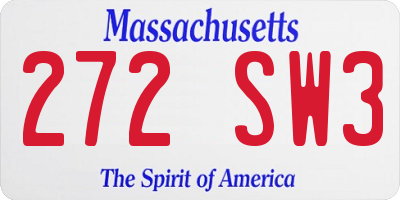 MA license plate 272SW3
