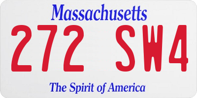 MA license plate 272SW4