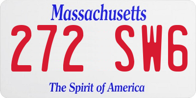 MA license plate 272SW6