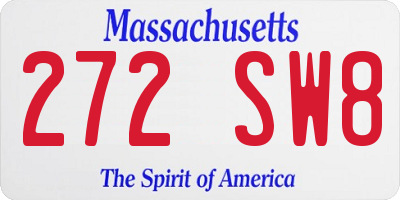 MA license plate 272SW8