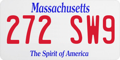 MA license plate 272SW9