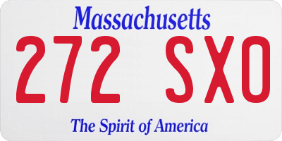 MA license plate 272SX0