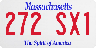 MA license plate 272SX1