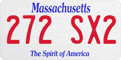 MA license plate 272SX2