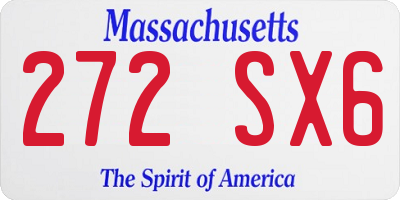 MA license plate 272SX6