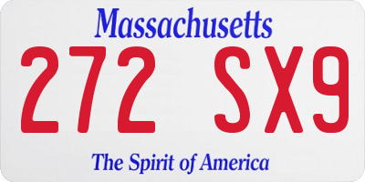 MA license plate 272SX9