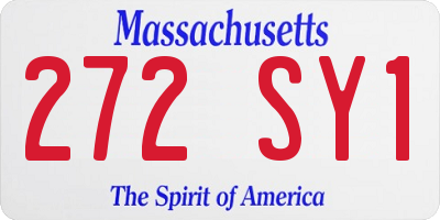 MA license plate 272SY1