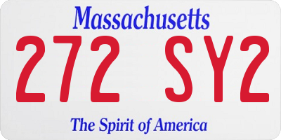MA license plate 272SY2