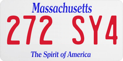 MA license plate 272SY4