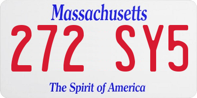 MA license plate 272SY5