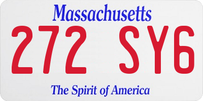 MA license plate 272SY6