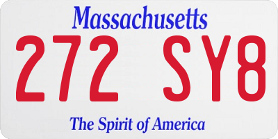 MA license plate 272SY8