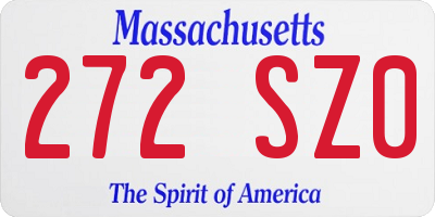 MA license plate 272SZ0