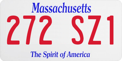 MA license plate 272SZ1