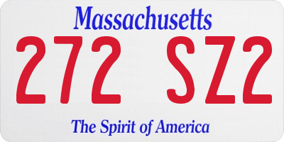 MA license plate 272SZ2
