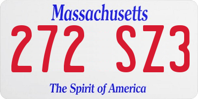 MA license plate 272SZ3