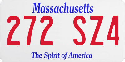 MA license plate 272SZ4