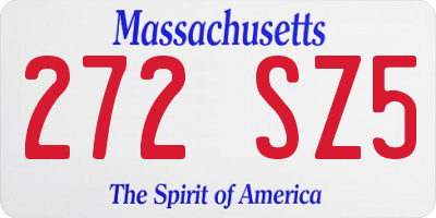 MA license plate 272SZ5