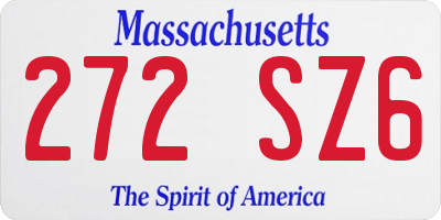 MA license plate 272SZ6