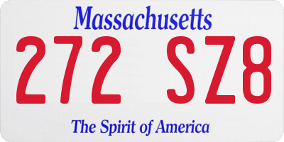 MA license plate 272SZ8