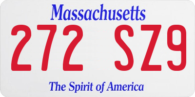 MA license plate 272SZ9