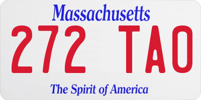 MA license plate 272TA0
