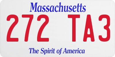 MA license plate 272TA3