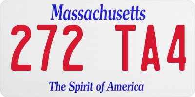 MA license plate 272TA4