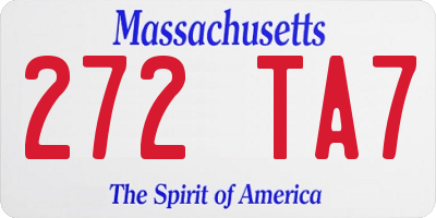 MA license plate 272TA7